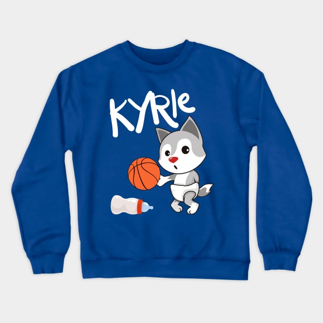 Kyrie The Baby Hoop Star Wolf (Style 1) Crewneck Sweatshirt by WavyDopeness